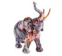 HOMEDEK Nordic Painting Graffiti Elephant Sculpture Figurine Colorful Art Elephant Statue Resin Animal Statue Decor C