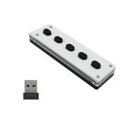 HOMEDEK Silent Silicone Bluetooth Custom Programming Macro Keyboard 5-Keys Macropad Copy Paste USB Keypad, Easy to Use Bluetooth+USB+Wireless