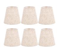 HOMEDEK Small Lamp Shade Clip on Bulb Set of 6 for Candelabra Bulbs, Barrel Fabric Lampshade for Table Chandelier Wall Lamp