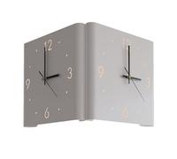 HOMEDEK Square Wall Clock Folded Corner Wall Hanging Clock Chic Arc Silent Clock with Light for Living Room Home Decoration-A Easy Install Easy to Use