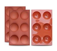 homEdge Large 6-Cavity Semi Sphere Silicone Mold, 3 Packs Baking Mold for Making Chocolate, Cake, Jelly, Dome Mousse