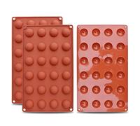homEdge Mini 24-Cavity Semi Sphere Silicone Mold, 3 Packs Baking Mold for Making Chocolate, Cake, Jelly, Dome Mousse