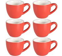homEdge Mini Procelain Espresso Cup, 3 Ounces / 90 ml Tiny Coffee Mugs Demitasse for Espresso, Tea- Red