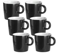 homEdge Mini Procelain Espresso Cup, 4 Ounces / 120 ml Tiny Ceramic Coffee Mugs Demitasse for Espresso, Tea- Set of 6, Black (206CEC060223)