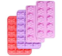 homEdge Puppy Dog Paw and Bone Silicone Molds, Non-Stick Food Grade Silicone Molds for Chocolate, Candy, Jelly, Ice Cube, Dog Treats (Puppy Paw Bone Set of 4PCS)