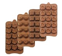 homEdge Truffle Mold, Set of 4 Packs Food Grade Non-Stick Silicone Jelly Chocolate Candy Ice Molds