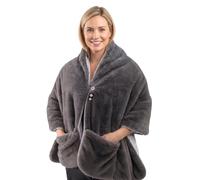 Homedics Cosy Cordless Warming Shawl - Wearable Heated Blanket | 2 Heat Settings, Cordless, Portable Power Pack, Ultra-Soft Electric Throw, for Home, Office & Travel