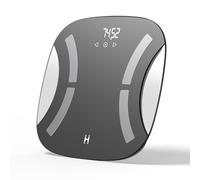 Homedics Essentials Body Analyser Scale - Digital Bathroom Scales with Body Composition Tracking, Measures BMI, Fat & Water, lbs/kgs/st Weight Scale Options, LED Display & Sleek Tempered Glass