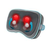 HoMedics Gel Shiatsu Massage Pillow with Heat - Rechargeable Massaging Cushion for Legs, Lumbar, Shoulders and Neck, Massager Support Pillow with Built-in Controls, Includes Travel Bag - Grey