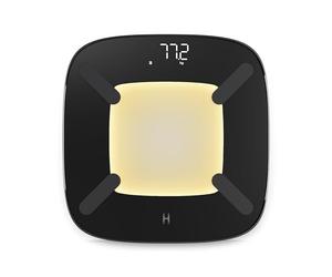 Homedics glo Smart Bathroom Scales - Body Analyser Digital Weighing Scale | Motion-Sensing Night Light, 100% Recycled Plastic Base, Accurate Display, Stones, Pounds & KG Options, UK Tempered Glass