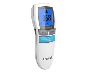HoMedics No Touch Infrared Thermometer - Non-Contact, Portable, Forehead Temperature Reader, 1-Second Instant Measurement, Easy to Read LCD Display, Fever Alarm, Night Mode, Auto-Off - 2yr Guarantee