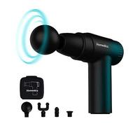 HoMedics NOVO Mini Massage Gun - Heated Electric Handheld Massagers with 4 Attachments & 6 Intensity Settings, Deep Tissue Vibrating Massager for Discomfort Ease, Percussion Massage - Black