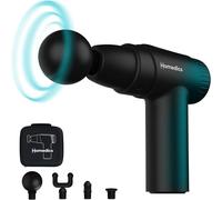 Homedics NOVO Mini Massage Gun w/ Travel Case USB Rechargeable Portable 4 Heads