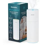 Homedics Portable Humidifier - Small Air Humidifiers for Bedroom, Plants, Office, Travel - Cool Mist Humidifiers, Color-Changing Accent Light, 2 Mist Settings, White