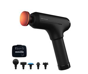 Homedics Pro Power Handheld Massager Gun - Deep Tissue, Black | Professional Percussion Massage, Heated Head, Muscle Tension Relief, 6 Massage Heads, Cordless, Rechargeable