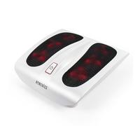 HoMedics Shiatsu Plastic Foot Massager with Heat - Deep Kneading, Deluxe Heated Foot Massager, 6 Rotating Massaging Nodes & 18 Massage Heads, Mains Powered with Easy Toe Touch Control - White,