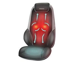 Homedics ShiatsuMAX 2.0 Massage Chair with Heat - Remote Control, Grey | Electric Heated Shiatsu, Deep Kneading, for Shoulders, Back & Upper Legs, Adjustable Headrest, Cushion Flap