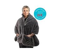 Homedics Cosy Cordless Warming Shawl - Wearable Heated Blanket with 2 Heat Settings, Cordless Heated Shawl with Portable Power Pack, Ultra-Soft Electric Throw Blankets for Home, Office & Travel