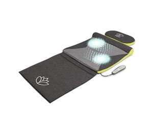 HoMedics Stretch Mat XS - Inspired by Yoga, Remote Control Adjustable Intensity, at Home Pre-Programmed Yoga/Stretch Mat for Back, Shoulder, Hip Support, Foldable Mat with Support Pillow - Grey