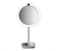 HoMedics Twist Cosmetic Mirror for Makeup, Double-Sided Illuminated with LED Lights, Approach Sensor, Stable Heavy Base, 1X and 7X Magnification, Rechargeable, 35 x 35 x 15 cm, Silver