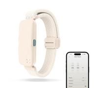 Homedics WakeBand Vibrating Alarm Wristband - Silent Alarm Clock Alternative with 9 Modes & Snooze Function, App Control, Gentle Vibration Wake Up Watch with Soft Fabric Band, Cream