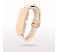 HoMedics WakeBand Vibrating Alarm Wristband - Silent Alarm Clock Alternative with 9 Modes & Snooze Function, App Control, Gentle Vibration Wake Up Watch with Soft Fabric Band, Cream