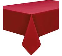 HomeDirectIE Extra Large Easy-Care Quality Rectangular Fabric Tablecloth Table Cover 140x240cm 55"x94" (Dark Red)