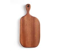 HomeDo Wood Cutting Board for Kitchen,Wooden Chopping Board,Whole Wood Ebony,Serving Board with Handles,Charcuterie Board for Bread, Meat, Fruits,Cheese,Pizza and Vegetables (Askew Handle,40x20cm)