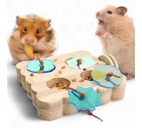 Homedy Crafts Treat Dispenser Rat Foraging Toy, Rat Enrichment Toys, Interactive Hide Treats Enrichment Toys for Rats Small Animals, Hanging Slow Feeder, Hamster Toy, Guinea Pig Accessories (M, Wood)