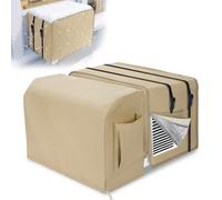 HOMEE Window Air Conditioner Cover for U-Shaped AC Unit with 2 Straps,Beige | 600D Oxford Cloth Insulated Window Air Conditioner Cover, Indoor & Outdoor Full Coverage Weatherproof AC Unit Protector