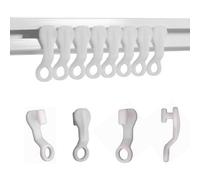 Homeelabador 100 Pieces Strong White Curtain Track Glide Runner Glider Sliding Hook