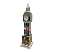 HomeElabador Black London Big Ben Souvenir Tower Clock with Changing Lights 22 cm Height UK British Collectable Display Elegant Home & Office Décor