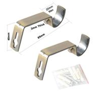 HOMEELABADOR®Curtain Pole Rod Bracket Pipe Holder Heavy Duty Drapery Ring Hook Sturdy Metal Alloy Curtain Brackets 19mm(Bronze)