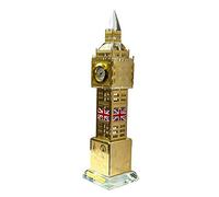 HomeElabador Gold London Big Ben Souvenir Tower Clock with Changing Lights 22 cm Height UK British Collectable Display Elegant Home & Office Décor