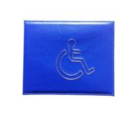 HomeElabador Soft Leather Disabled Badge Holder Wallet Disability Parking Badge Cover Holder PU Leather Disabled Badge Holder for Car Disabled Parking Permit Cover Holder Blue Color Wallet