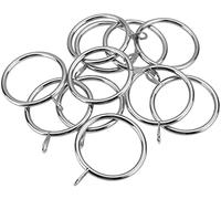 Homeelabador® Strong Metal Curtain Rings 45mm Internal Diameter for Hanging Heavy Curtains with Fixed Eyelets For Curtain Pole Rod (Silver, 6)