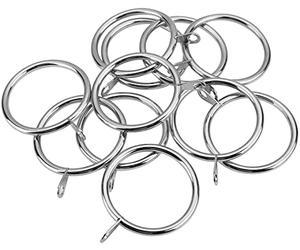 Homeelabador® Strong Metal Curtain Rings 45mm Internal Diameter for Hanging Heavy Curtains with Fixed Eyelets For Curtain Pole Rod (Silver, 6)