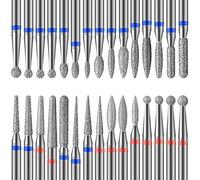 Homeet 30pcs Diamond Nail Drill Bit Set, 3/32 Inch Tungsten Carbide Drill Bits for Electric Nail Cutter, for Acrylic Gel Nails Cuticle Manicure Pedicure