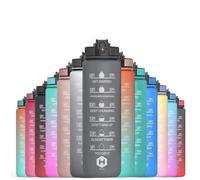 HOMEEX 1 Litre Motivational Fitness Sport Water Bottles with Straw & Time Maker, BPA-free Plastic Drink Bottle 1l Design for Girls, Boy Running,cycling (Spout 1000ml Black)