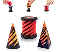 Homefantasy 3-Piece 3D Impossible Cone Toy, 3D Spiral Comfort Impossible Cone Toy, Fingertip Cone Impossible Pyramid, Cone Fingertip, Table Gadget for Stress Relieving
