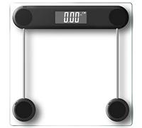 HomeFashion 28x28cm 180KG Digital Bathroom Scale Weighing Scales For Body Weight Platform Backlit Display Weight Management Black Silver White (Transparent)