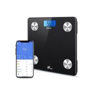 HomeFashion HFitness 19Indices Body Composition 28x28cm Platform Smart Scale Bathroom Scales for Body Weight Body Fat Monitor BMI Muscle Mass Bone iOS Android App Bluetooth Wireless