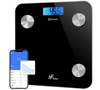 HomeFashion HFitness Large Smart Bathroom Scales 28x28 cm, Black Bluetooth 1
