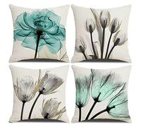 Homefeelzydys Cushion Covers,Cushion Covers 60 x 60 set of 4 Square Throw Pillow Case cushion covers 24x24 4Pack For Outdoor Patio Garden Blench Living Room Sofa Farmhouse Decor