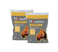 Homefire Brazier Smokeless Coal for Open Fires and Multi-fuel Stoves, 10 kg (Pack of 2)