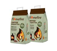 Homefire Coffee Briquettes for Wood Burners, Fire Pits, Chimineas and Multi-fuel Stoves, Made Using Recycled Materials 7 kg (Pack of 2)