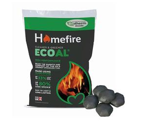 Homefire Ecoal Smokeless Coal Bag - 20kg High Performance Easy to Light Cleaner & Greener Coal for Open Fires and Multi-Fuel Stoves