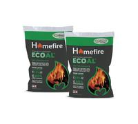 Homefire Ecoal Smokeless Coal for Open Fires and Multi-fuel Stoves, 10 kg (Pack of 2)