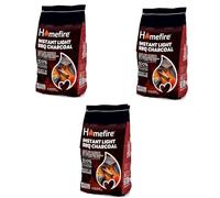 Homefire Instant Light Lumpwood Charcoal Bags - 6x1kg BBQ Coals Instant Bags: Easy to use, just light individual bag. Take the stress out of your home BBQ with Instant Charcoal & Topline Matches.