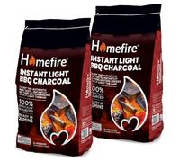 Homefire Instant Light Lumpwood Charcoal, Great for Traditional BBQs, 1kg (4 Packs)